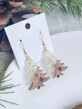 Wood Christmas Tree Earrings