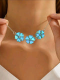 Blue Flowers Necklace