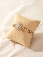 Rhinestone Decor Gold Bracelet