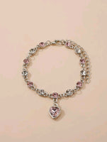 Pink Heart Charm Bracelet