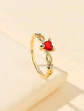 Red Heart Gold Ring