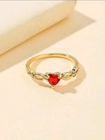 Red Heart Gold Ring