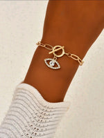 Rhinestone Eye Toggle Bracelet