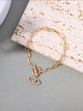 Rhinestone Eye Toggle Bracelet