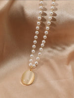 Small Pearl Moonstone Necklace