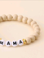 Light Wood Letter Bead Bracelet