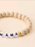 Light Wood Letter Bead Bracelet