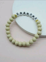 Light Wood Letter Bead Bracelet