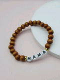 Dark Wood Letter Bead Bracelets