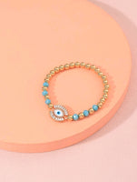 Cubic Zirconia Eye Gold Bracelet