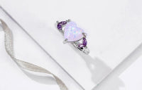 S925 Opal Heart Ring