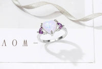 S925 Opal Heart Ring