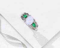 S925 Oval Opal Silver Ring