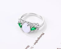 S925 Oval Opal Silver Ring