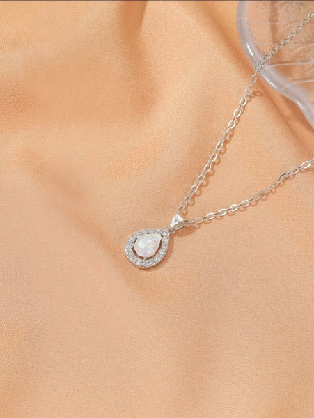 Small Opal Drop Necklace