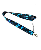 Black & Blue Butterfly Lanyard