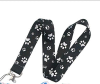 Black&White Paw Print Lanyard