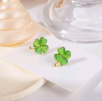 Moonstone Clover Stud Earrings