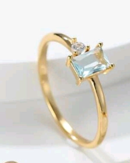 Clear Blue Gold Ring