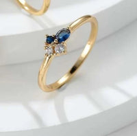 Small Sapphire Cluster Ring