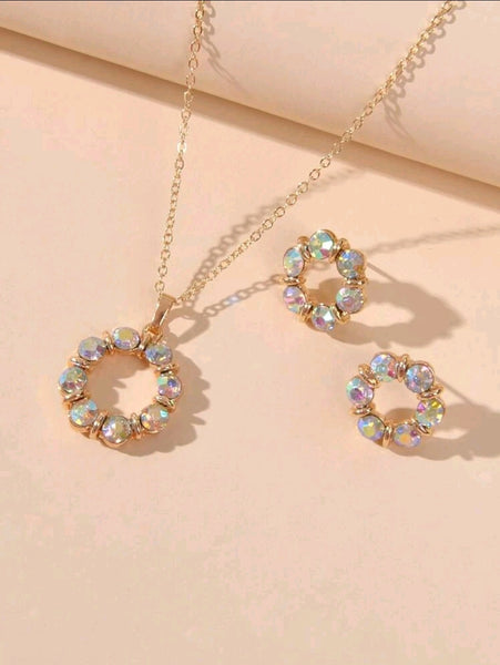 AB Circle Necklace Set