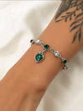 Green Heart Charm Bracelet