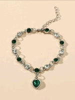 Green Heart Charm Bracelet