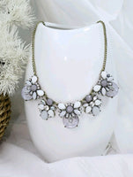 Grey Stone & Rhinestone Necklace