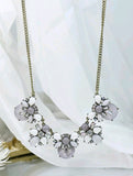 Grey Stone & Rhinestone Necklace