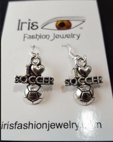 I Love Soccer Earrings