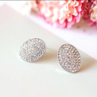 Oval Rhinestone Earrings