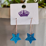 Glitter Star Hoops