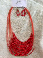 Red seedbead Necklace