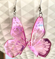 Pink Butterfly Acrylic Earrings