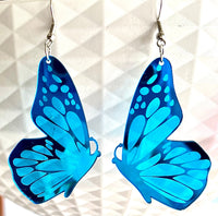 Blue Butterfly Acrylic Earrings