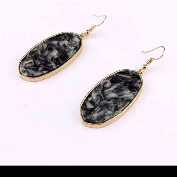 Black Marble Earrings