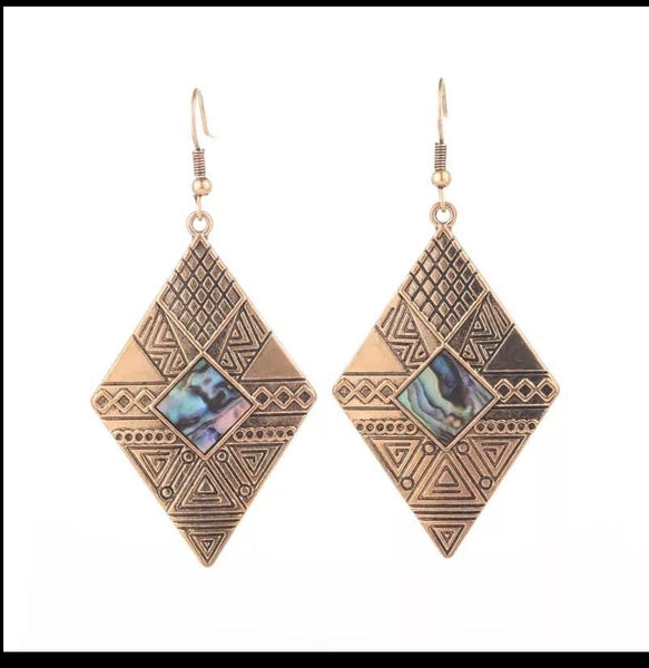 Antique Gold Aztec Earrings