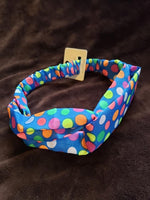 Blue Polka Dot Headband