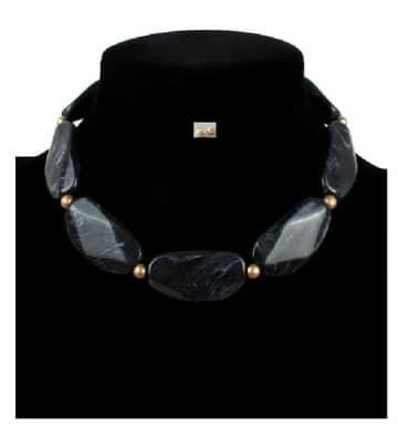 Black Marble Stone Necklace