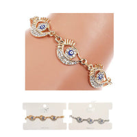 Rhinestone Evil Eye Chain Bracelet