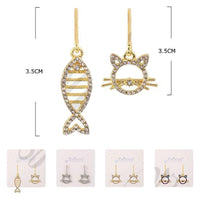 Rhinestone Cat Earrings